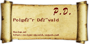 Polgár Dévald névjegykártya